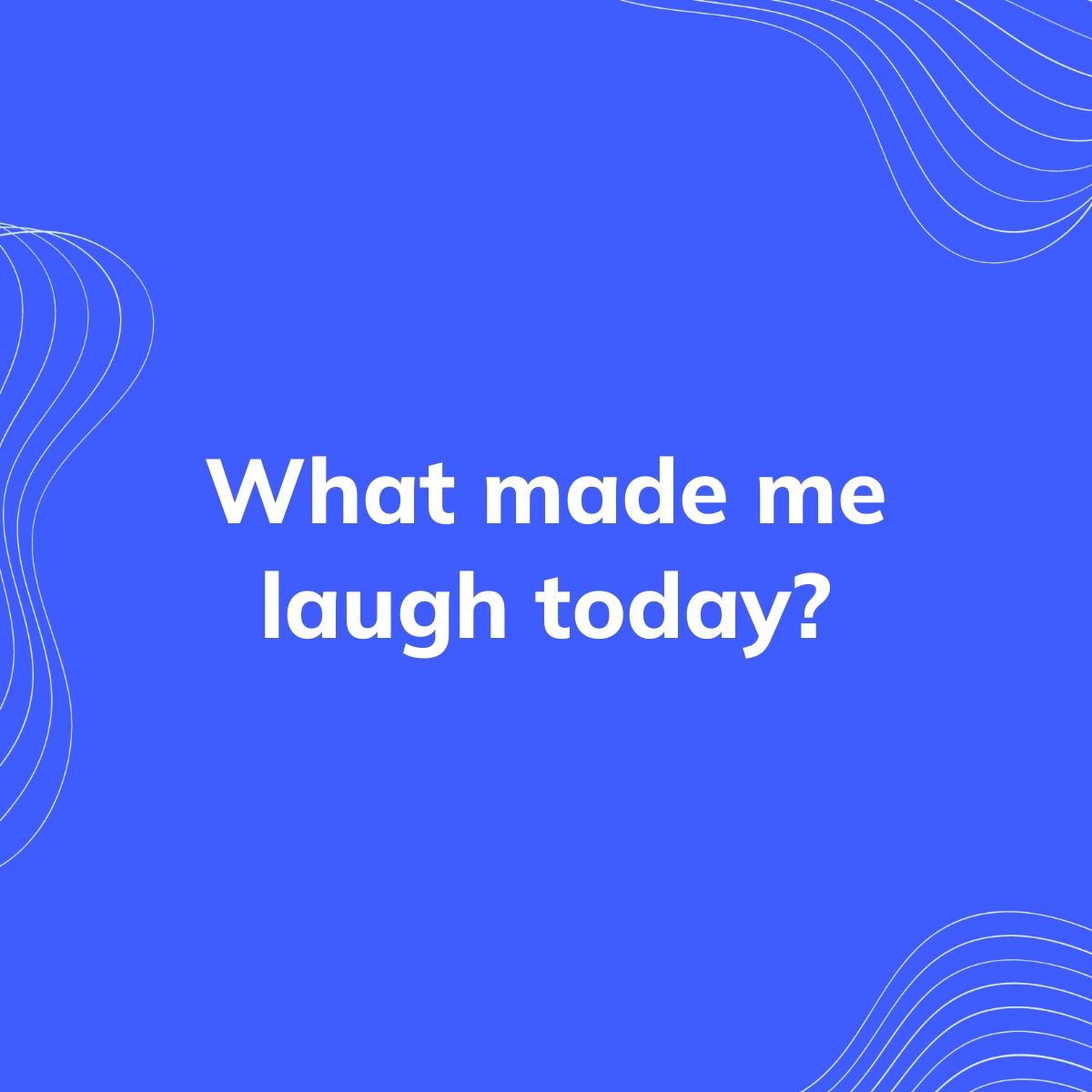 Journal Prompt: What made me laugh today?