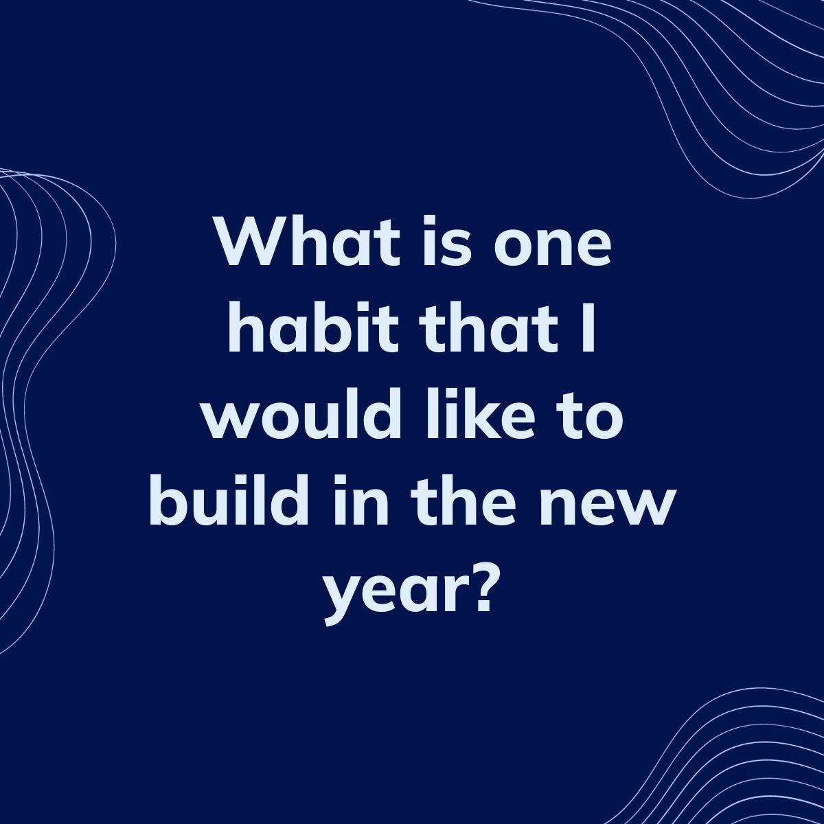 Journal Prompt: What is one habit that I would like to build in the new year?